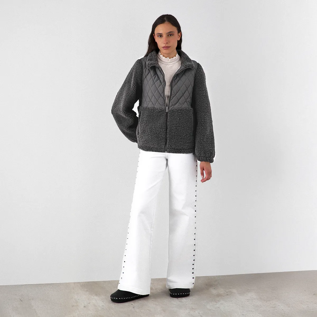 RAINDOOR - Chiporro Acolchado Cuello Alto Gris Mujer Raindoor