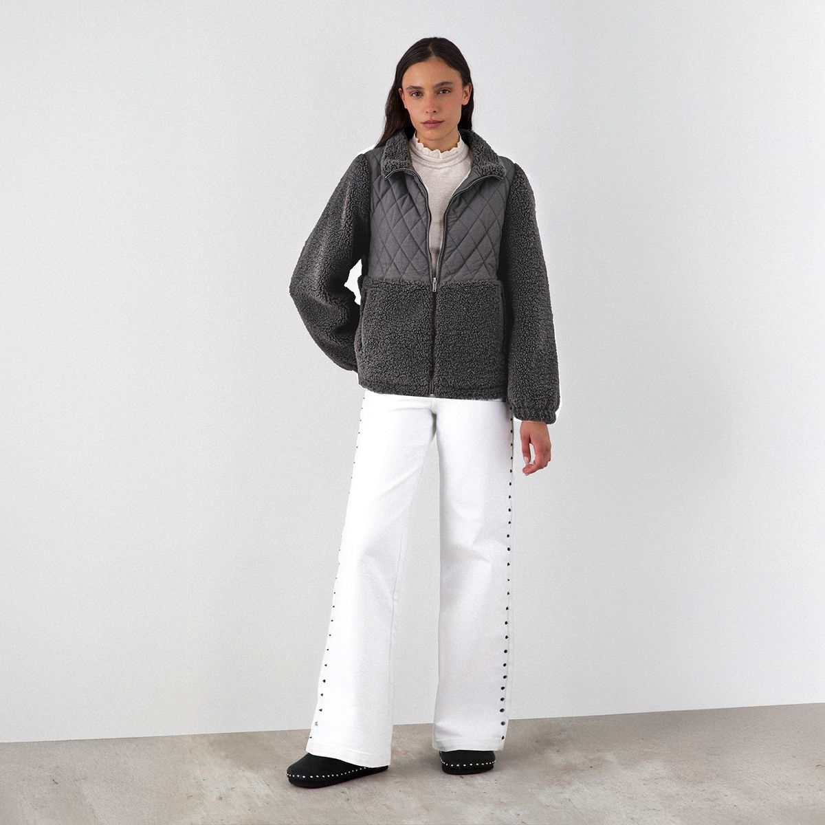 RAINDOOR - Chiporro Acolchado Cuello Alto Gris Mujer Raindoor