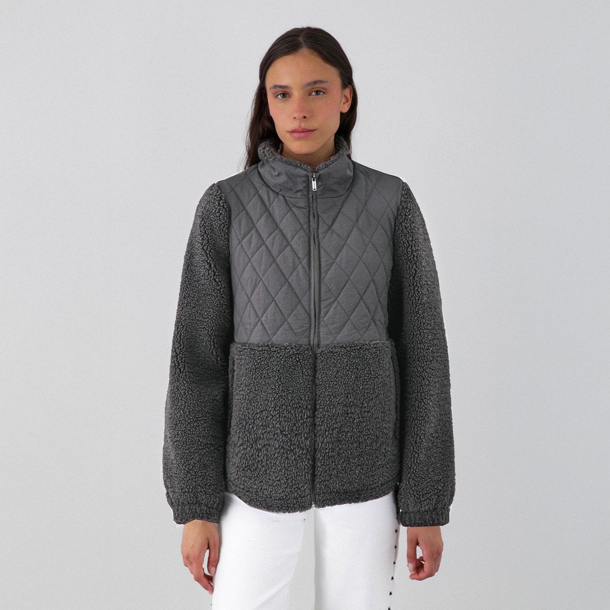 RAINDOOR - Chiporro Acolchado Cuello Alto Gris Mujer Raindoor