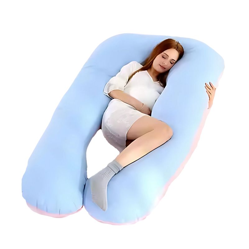 NOVYSTOR - Almohada Embarazo Tipo U Rosa Poliéster Suave y Ergonómica