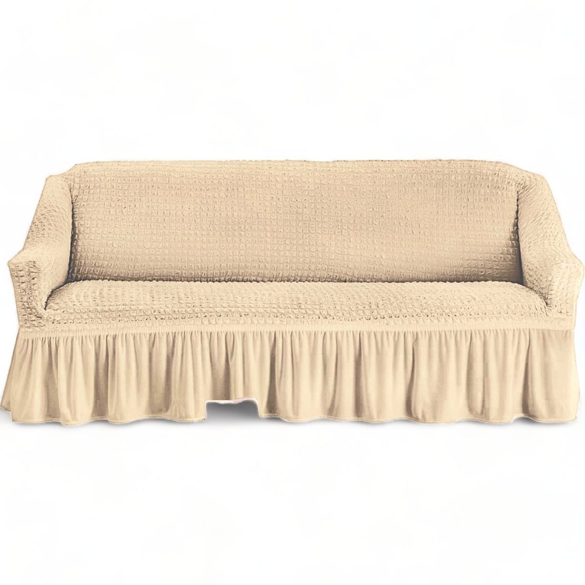 GENERICO - Fundas Cubre Sillón Turca Sofá De 3 Cuerpos Elasticada - Crema