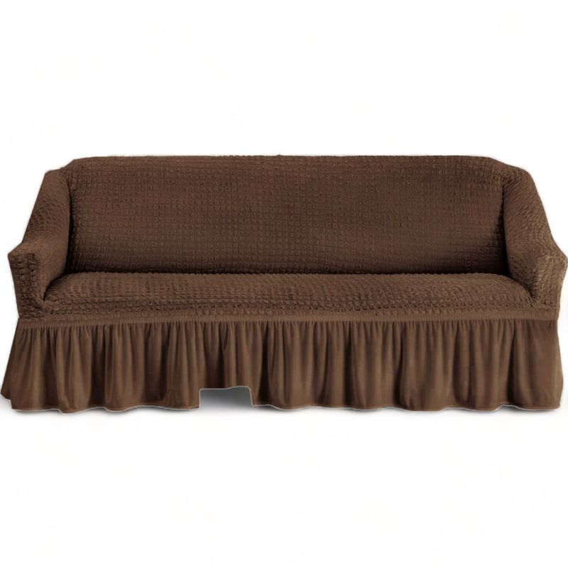 GENERICO - Fundas Cubre Sillón Turca Sofá De 3 Cuerpos Elasticada - Cafe Oscuro