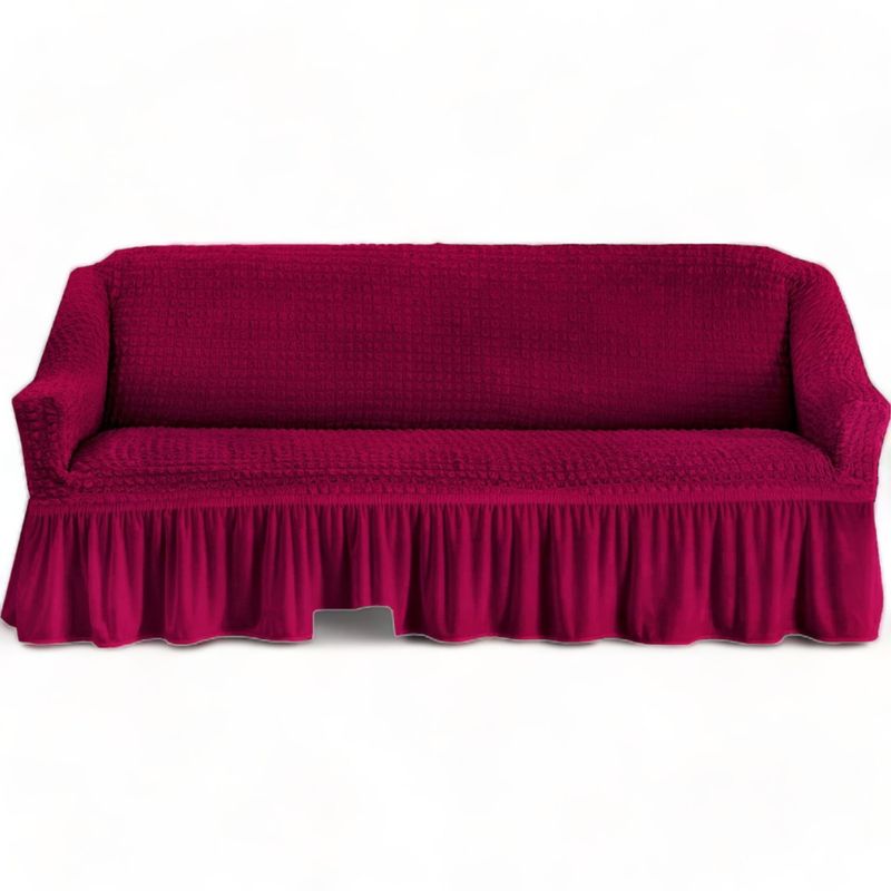 GENERICO - Fundas Cubre Sillón Turca Sofá De 3 Cuerpos Elasticada - Burdeo