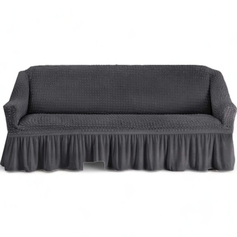 GENERICO - Fundas Cubre Sillón Turca Sofá De 3 Cuerpos Elasticada - Gris Oscuro