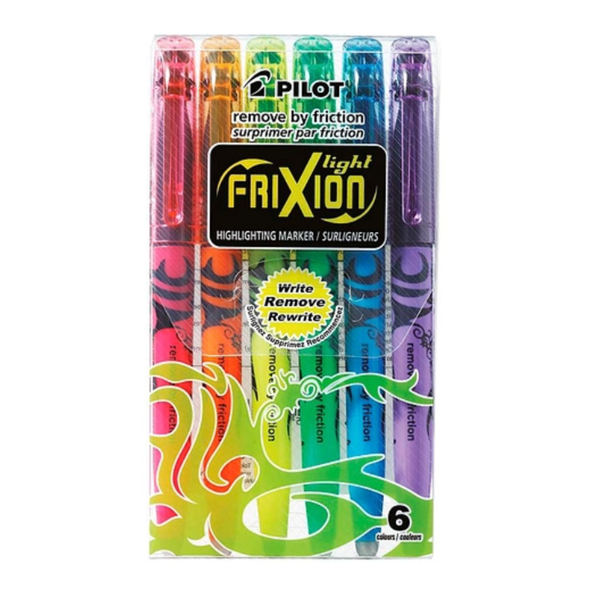 PILOT - Destacador Pilot Frixion Light Borrable 6 Colores Neón