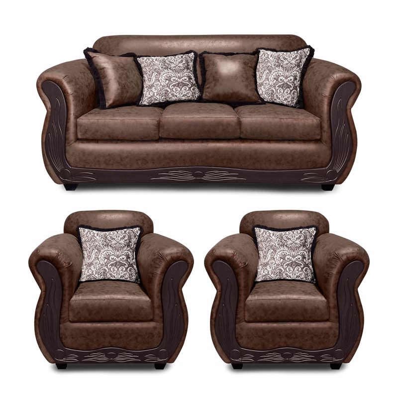 AMERICA DECORA - Living 3-1-1 San Luis Envejecido Grande Cafe Claro