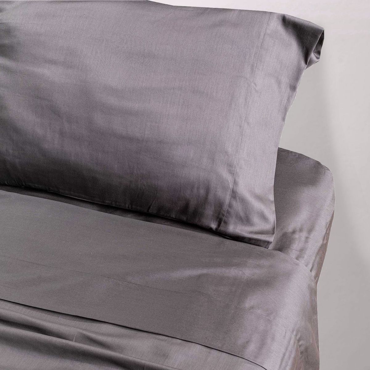 HEBRA - Sabanas 200H 2P Saten Gris Oscuro