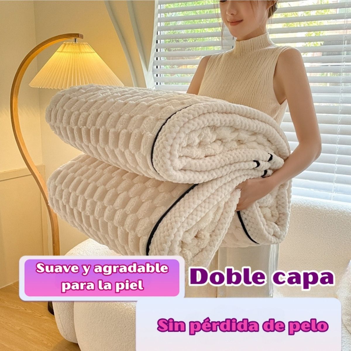 CRUSEC - Frazada Manta De Terciopelo Polar Grande 180x200cm