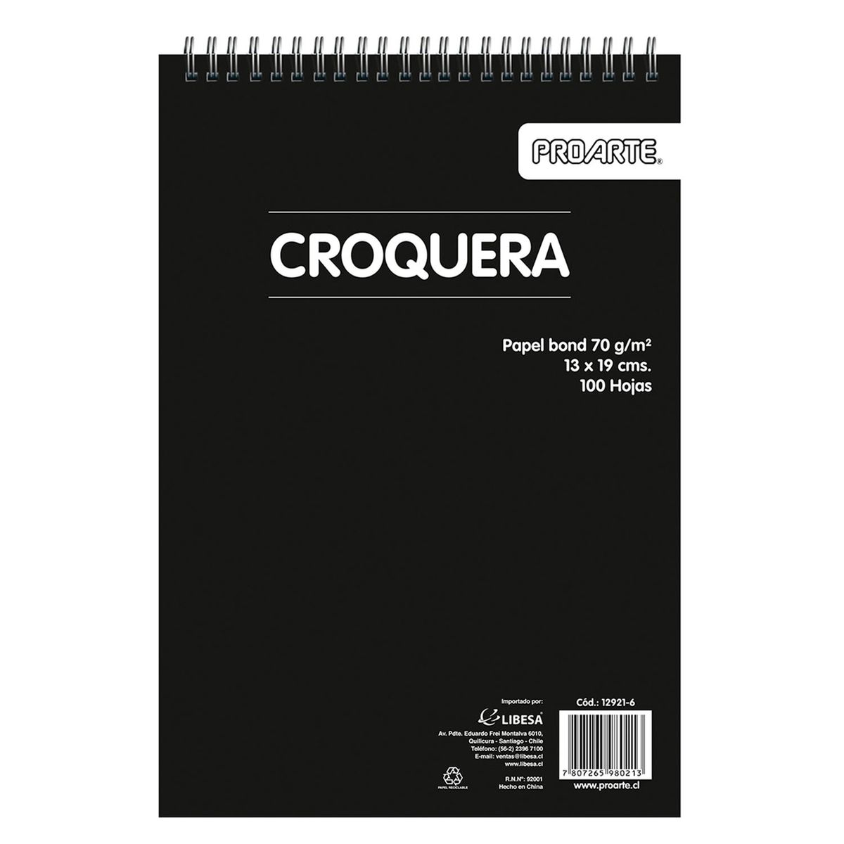 PROARTE - Croquera Proarte 13x19cm 100hjs