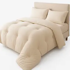 WAKESHOME - Plumón Invierno Algodón Microfibra Estilo Nórdico Suave y Cálido