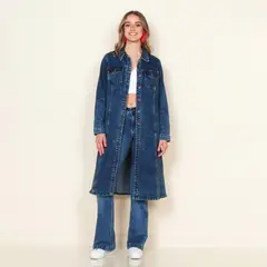 WADOS - CHAQUETA DENIM LARGA MANGA LARGA ABOTONADA EN DELANTERO Y BOLSILLOS