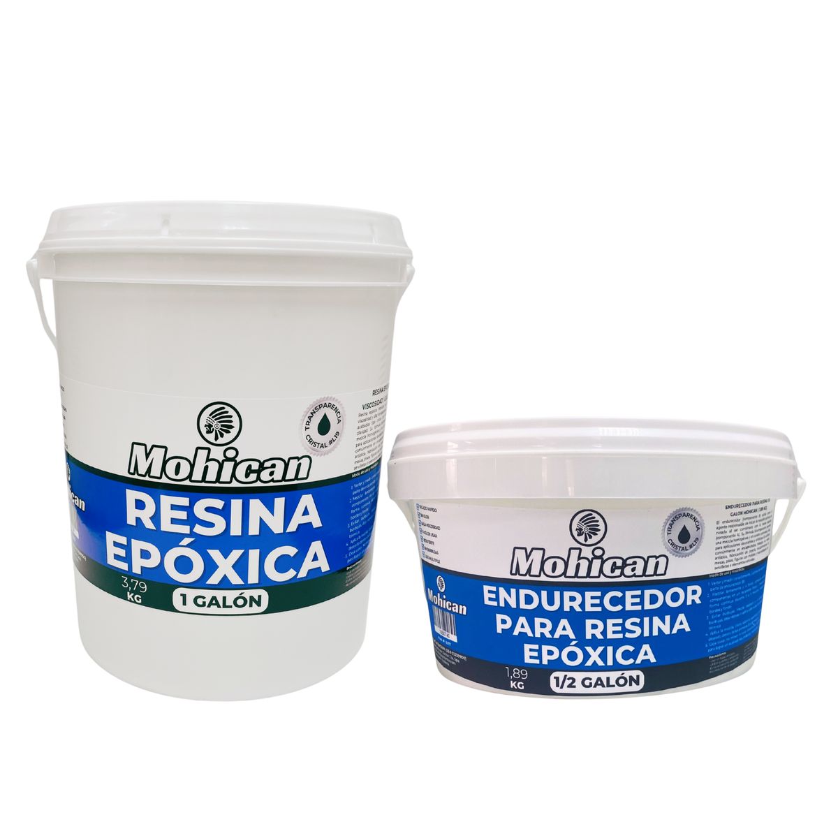 MOHICAN - PROMO KIT RESINA EPÓXICA CRISTAL 1 GAL + ENDURECEDOR 1/2 GAL