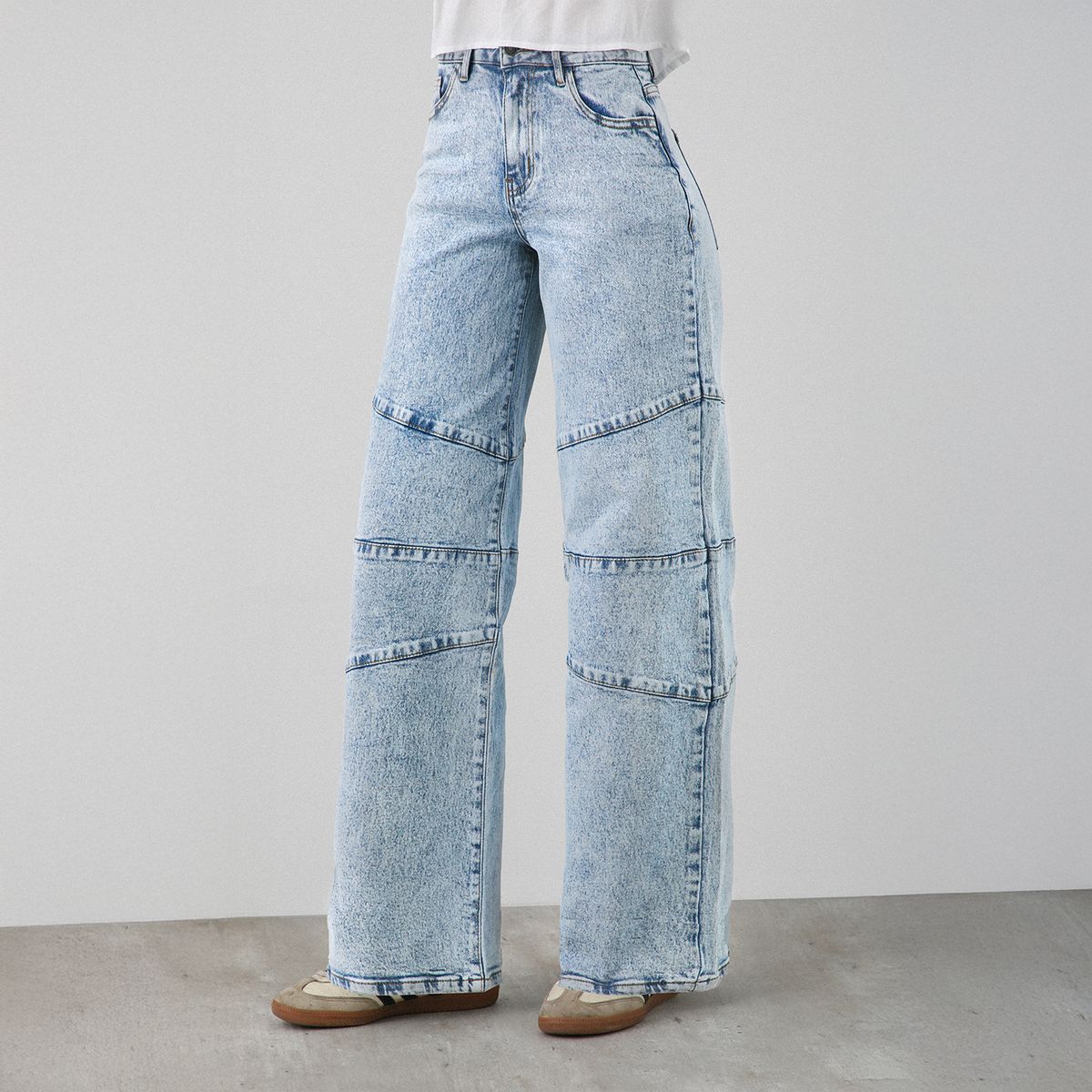 RAINDOOR - Pantalón Corte Diagonal Wide Leg R Azul Mujer Raindoor