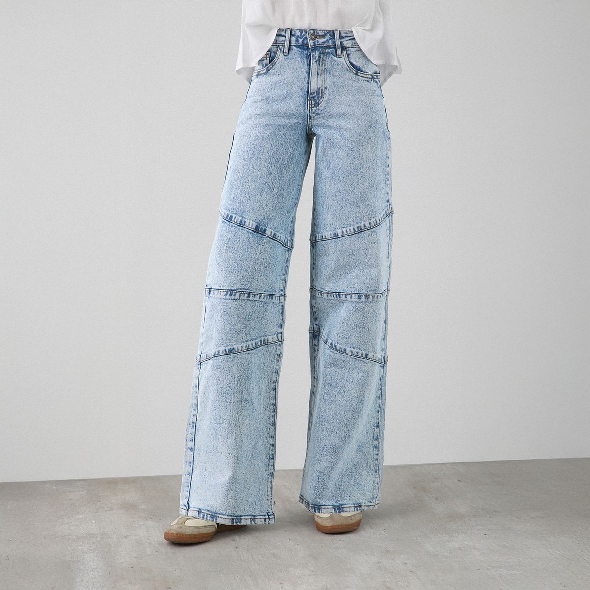 RAINDOOR - Pantalón Corte Diagonal Wide Leg R Azul Mujer Raindoor