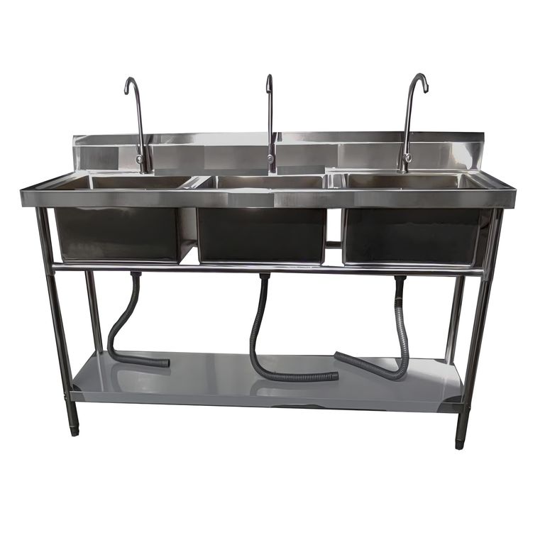 PROCHEF Lavafondos Triple Acero Inox. 150x60x90 cm.
