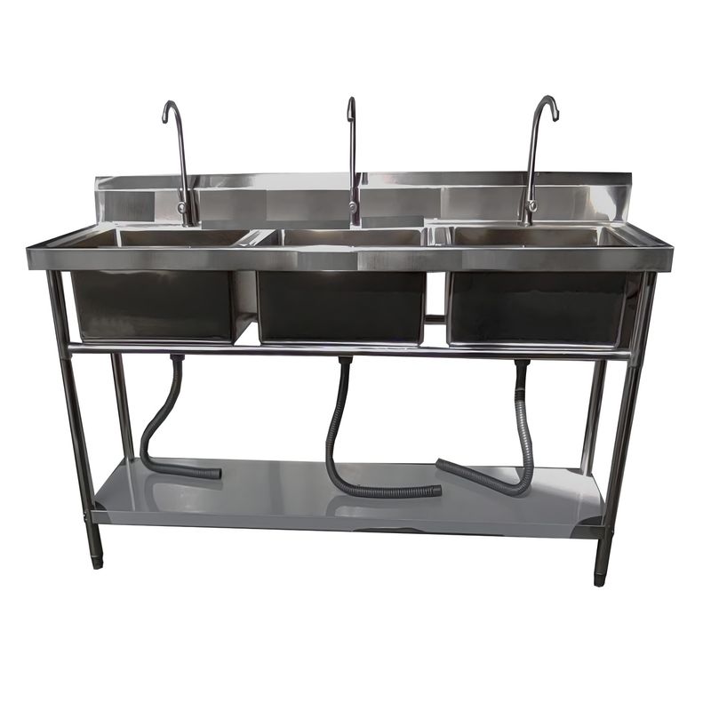 PROCHEF - Lavafondos Triple Acero Inox. 150x60x90 cm.