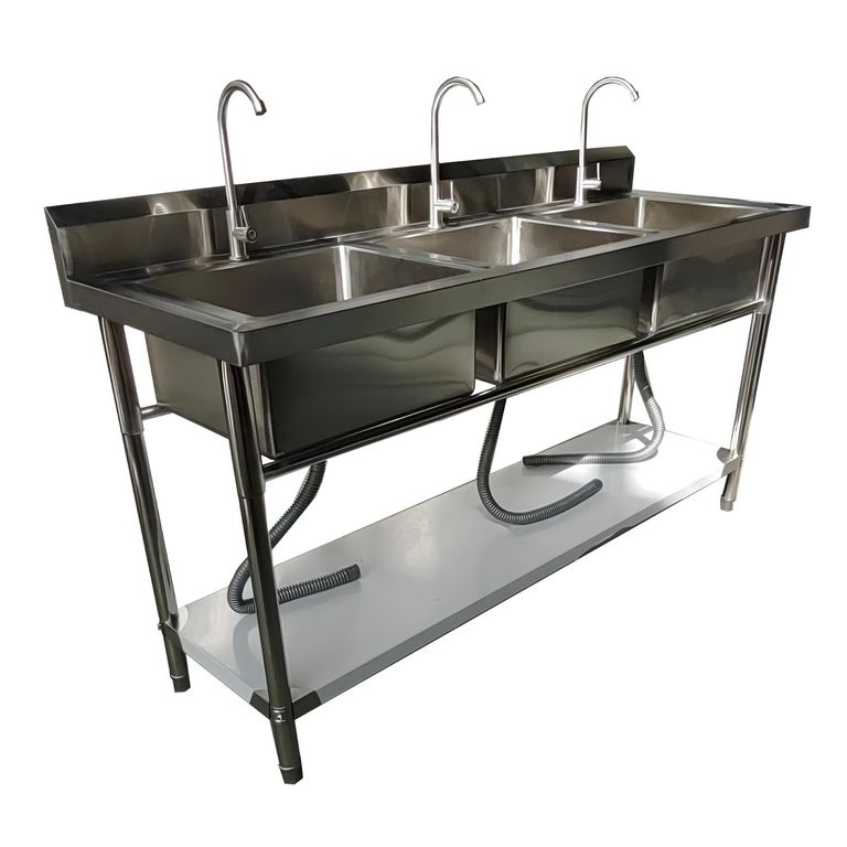 PROCHEF Lavafondos Triple Acero Inox. 180x60x90 cm.