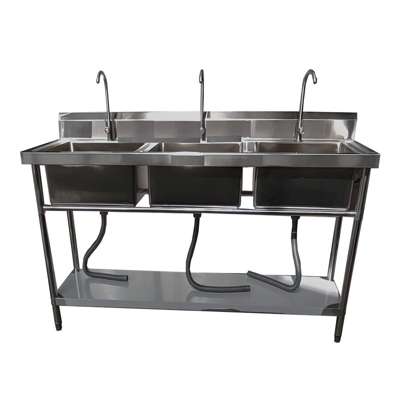 PROCHEF - Lavafondos Triple Acero Inox. 180x60x90 cm.