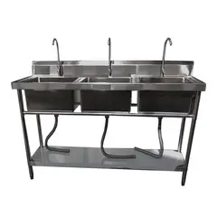 PROCHEF - Lavafondos Triple Acero Inox. 180x60x90 cm.