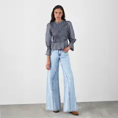 RAINDOOR - Blusa Panal Vichy Azul Mujer