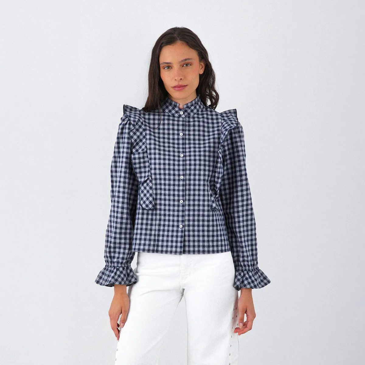RAINDOOR - Blusa Vichy Vuelos Gris Mujer Raindoor