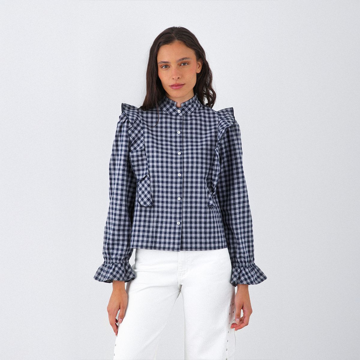 RAINDOOR - Blusa Vichy Vuelos Gris Mujer Raindoor