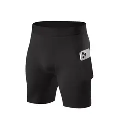 CRUSEC - Short Deportivo Calza Hombre Gimnasio Licra Con Bolsillo