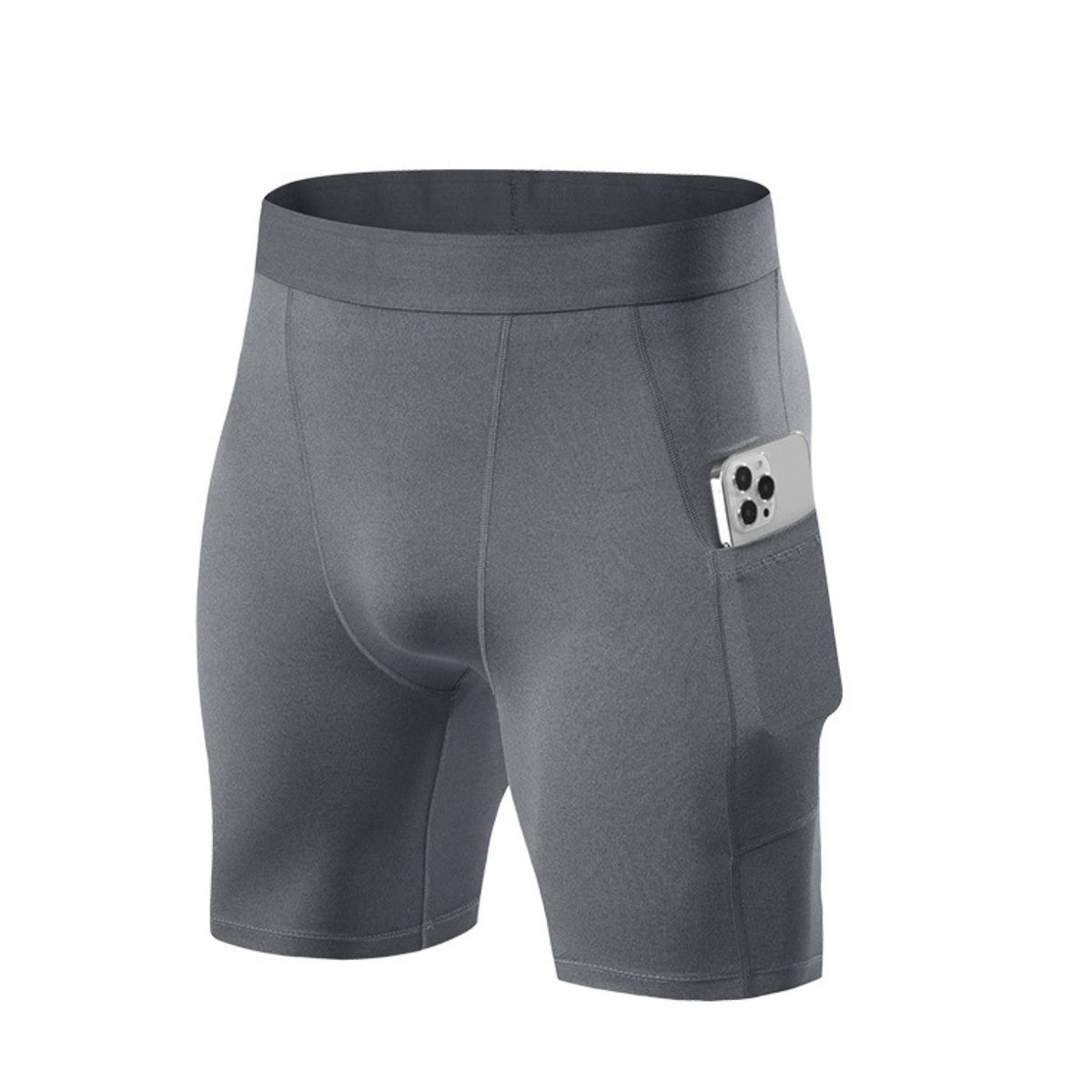 CRUSEC - Short Deportivo Calza Hombre Gimnasio Licra Con Bolsillo