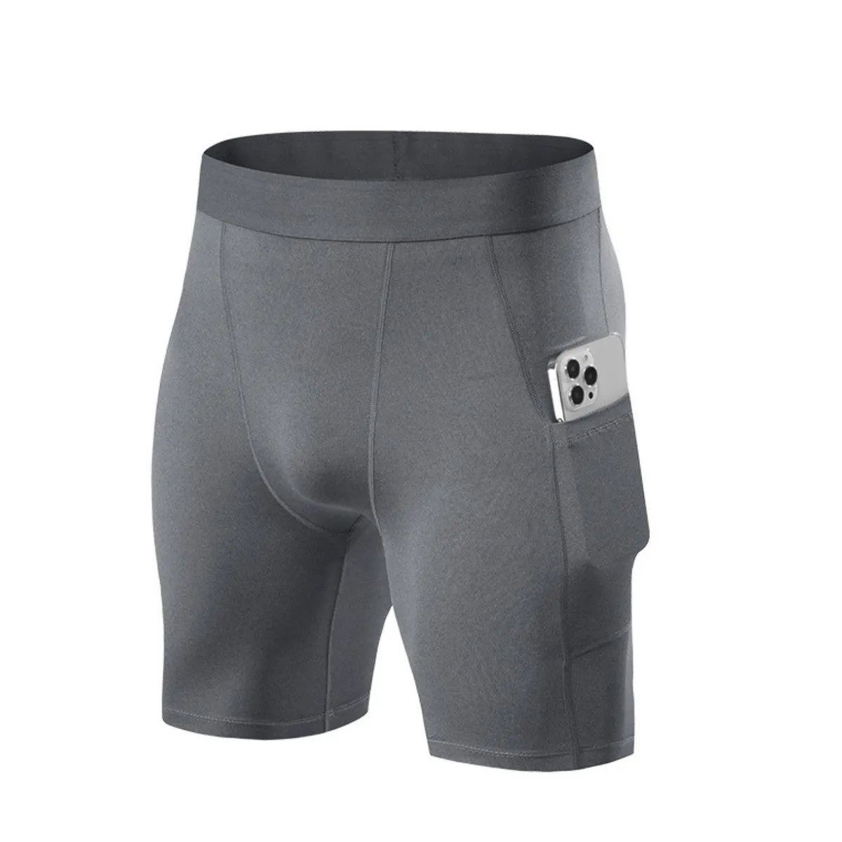 CRUSEC - Short Deportivo Calza Hombre Gimnasio Licra Con Bolsillo