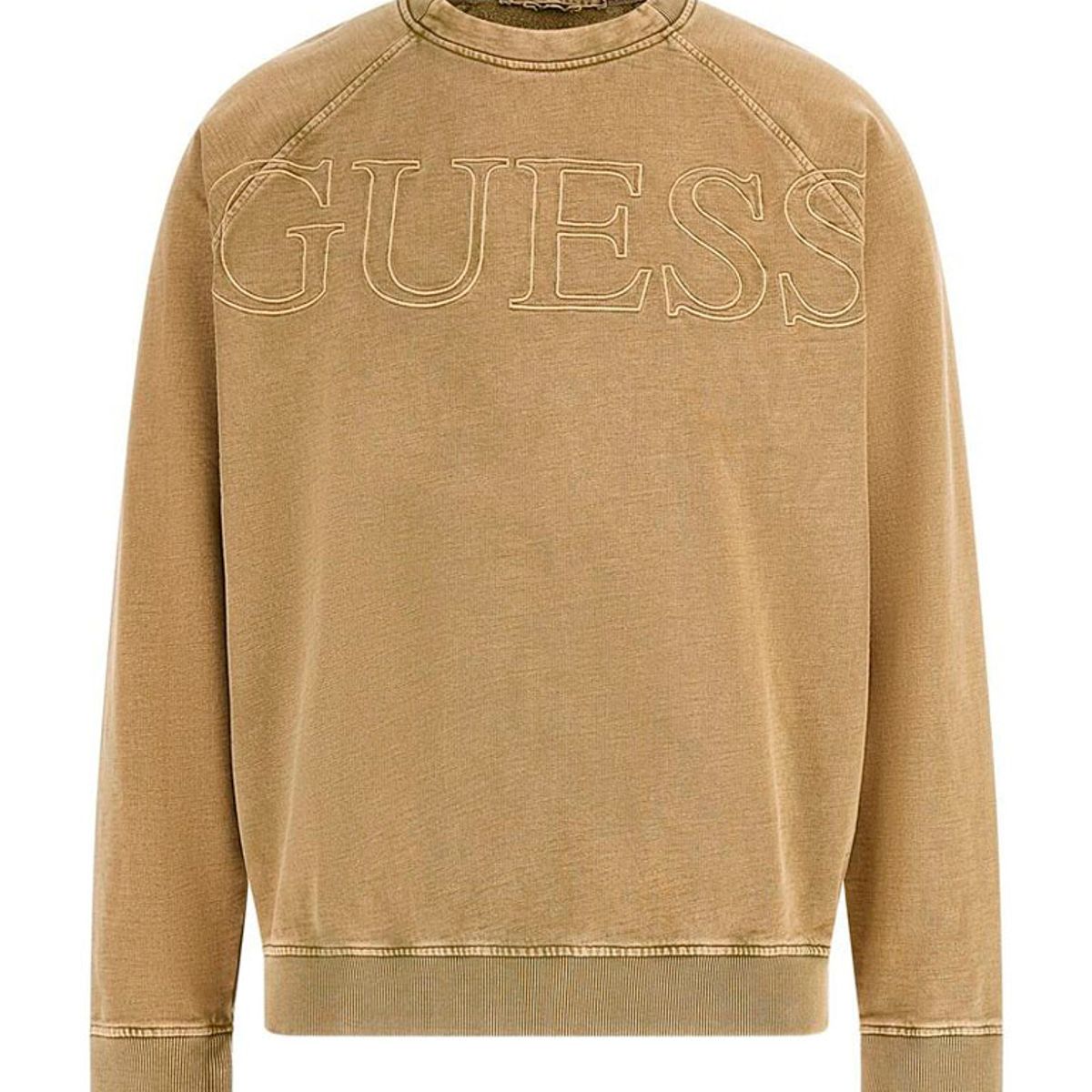 GUESS - Poleron Raglan Cn Sweatshirt Hombre Café