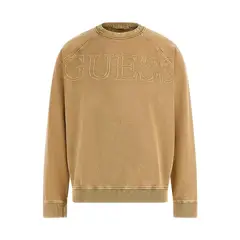 GUESS - Poleron Raglan Cn Sweatshirt Hombre Café
