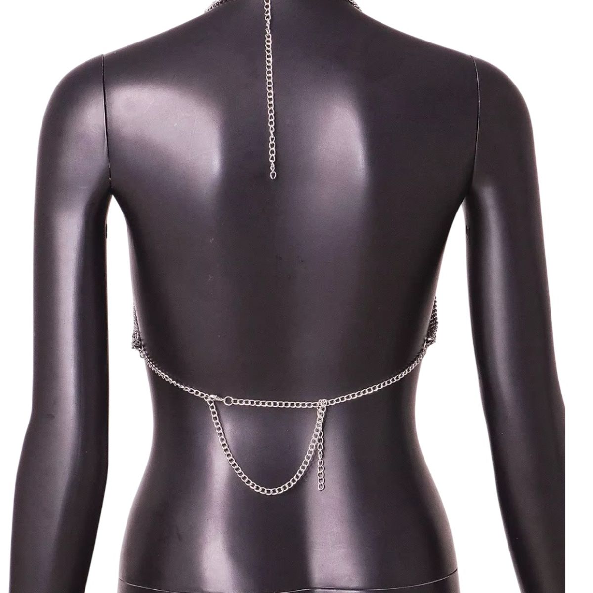 GARSIL - Peto Crops Top Corto Para Mujer - Top Metalizado Con Cadenas