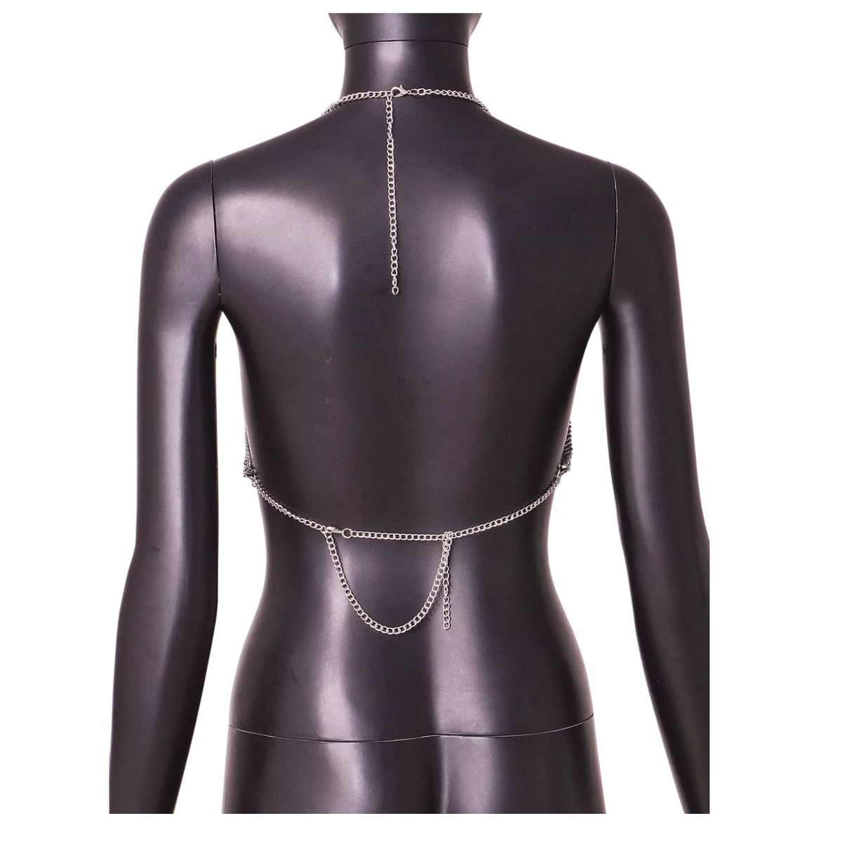 GARSIL - Peto Crops Top Corto Para Mujer - Top Metalizado Con Cadenas