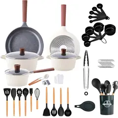 BELIDASHOP - Juego Batería De Cocina 16 Pz + Set 34 Utensilios Silicona