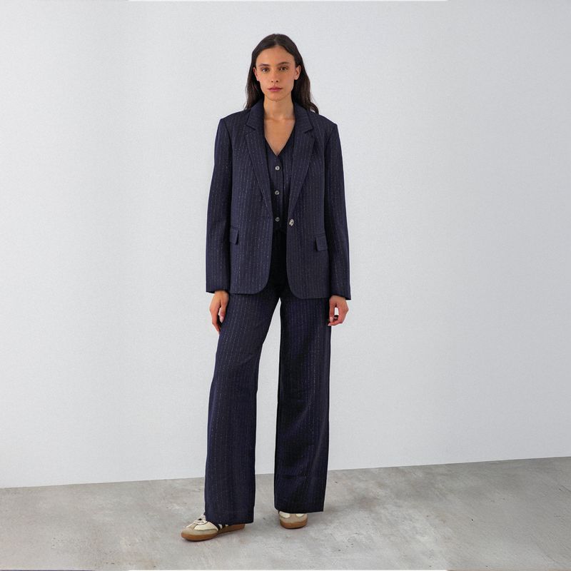 RAINDOOR - Blazer Lineas Lurex Azul Mujer Raindoor
