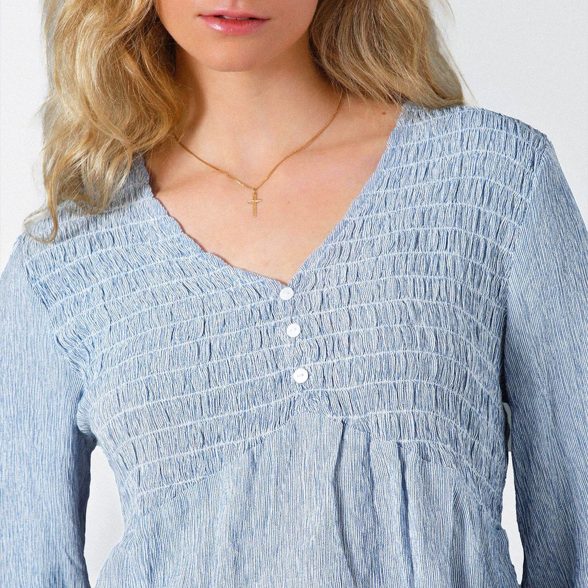 RAINDOOR - Blusa Panal Lineas Azul Mujer Raindoor