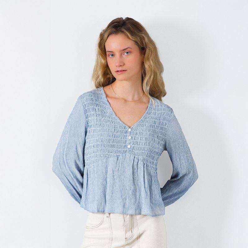RAINDOOR - Blusa Panal Lineas Azul Mujer Raindoor