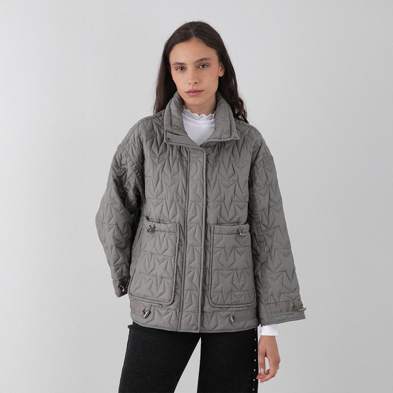 RAINDOOR - Chaqueta Acolchada Ajustable Gris Mujer Raindoor
