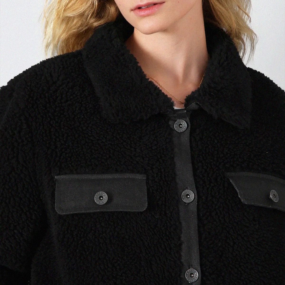 RAINDOOR - Chaqueta Chiporro Botones Abuca Negro Mujer Raindoor