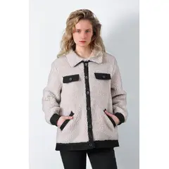 RAINDOOR - Chaqueta Chiporro Botones Abuca Gris Mujer