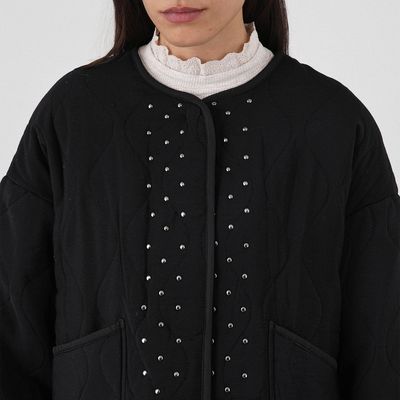 Imagen 2 del producto Chaqueta Acolchada Tachas Negro Mujer