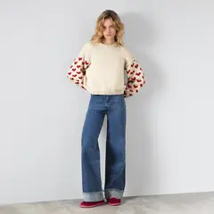 RAINDOOR - Sweater Corazones Beige Mujer