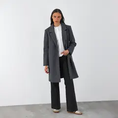 RAINDOOR - Abrigo Lanilla Melange Gris Mujer
