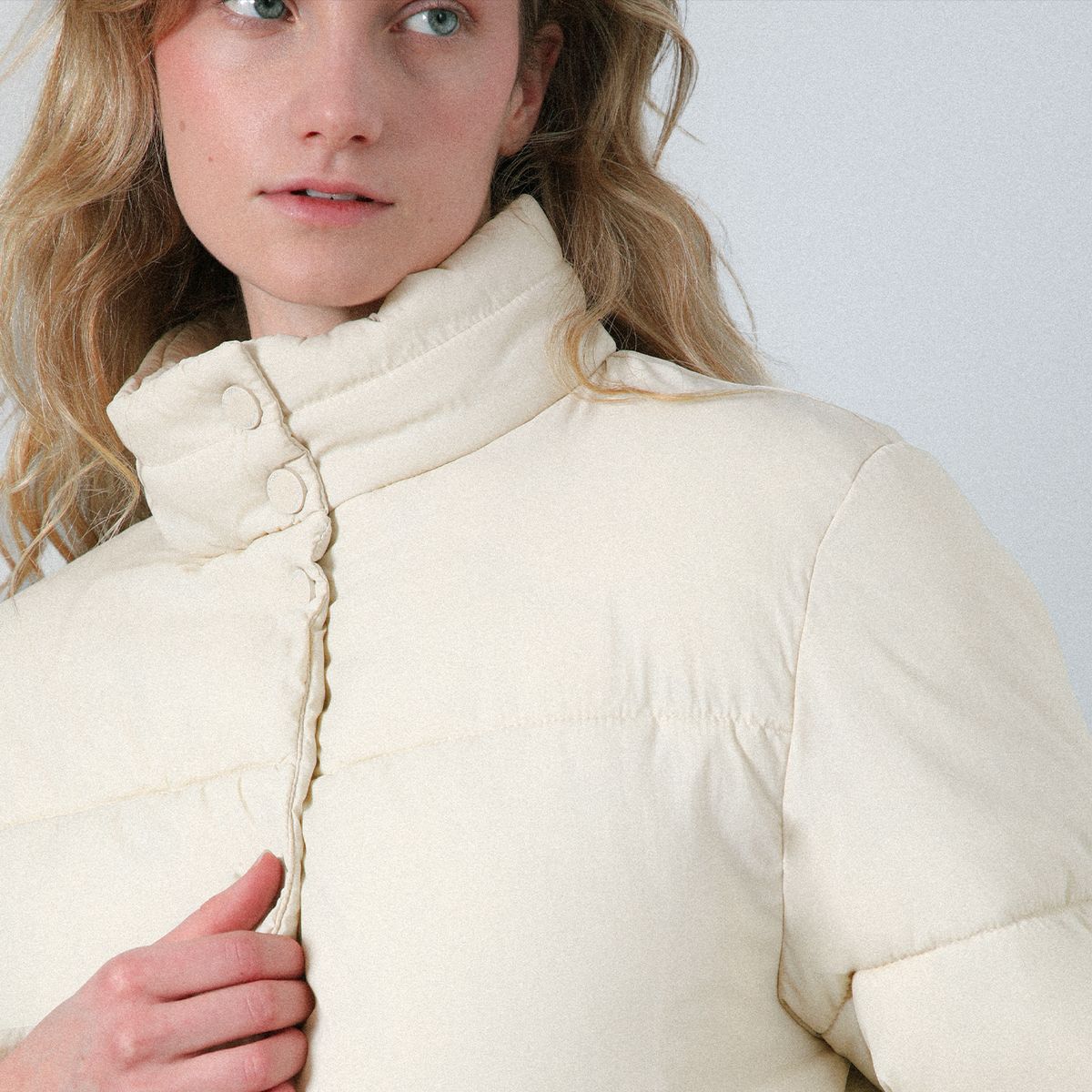 RAINDOOR - Chaqueta Puffa Bolsillo Corazón Beige Mujer Raindoor