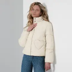 RAINDOOR - Puffa Bolsillo Corazón Beige Mujer