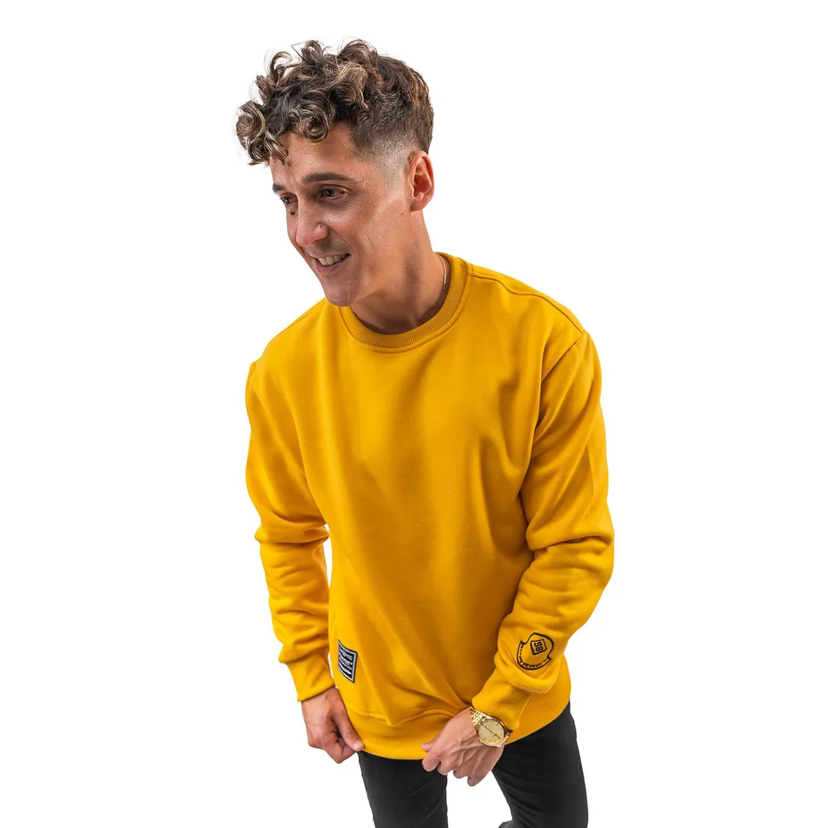 PARROT - Polerón de hombre con cuello polo diseño liso y corte oversize