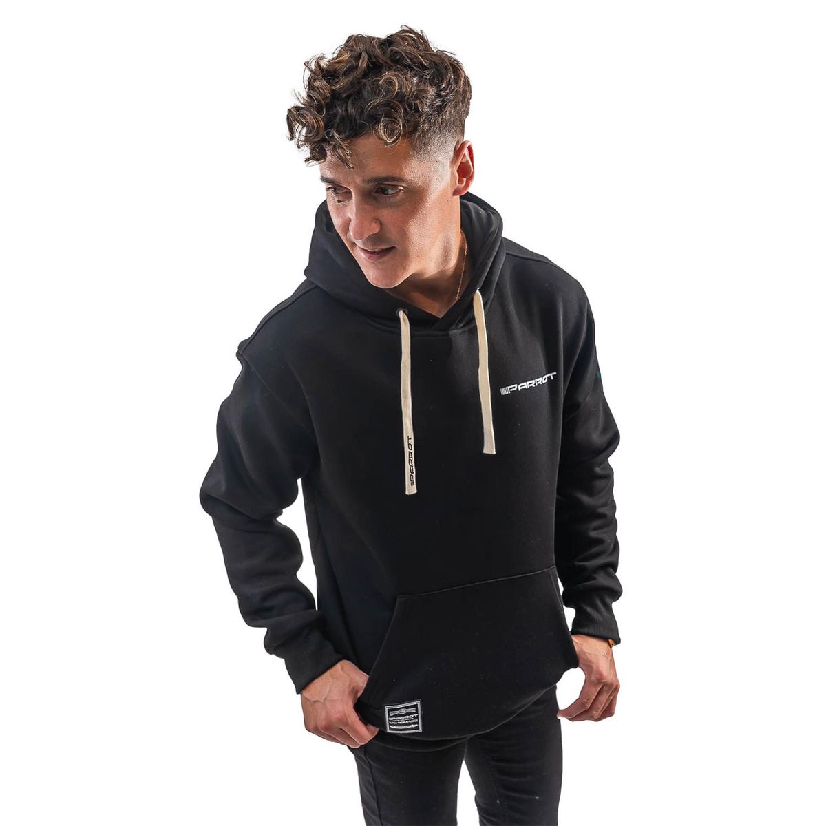 PARROT - Polerón de hombre con gorro diseño liso y corte oversize