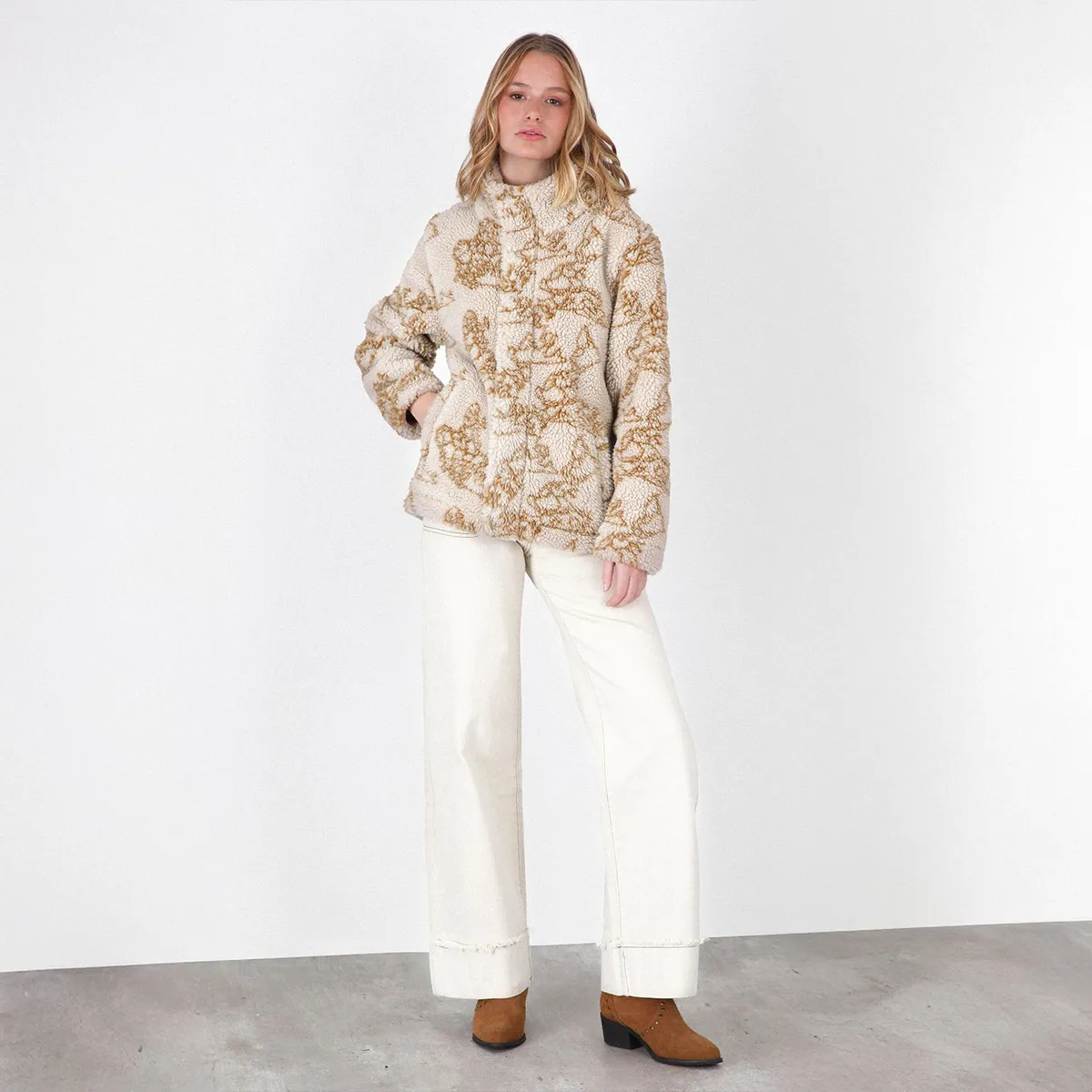 RAINDOOR - Chaqueta Chiporro Cuello Mapamundi Mujer Raindoor