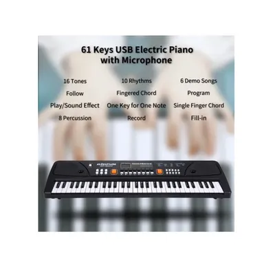 Imagen 2 del producto Piano Teclado Musical Eléctrico De 61 Teclas + Micrófono