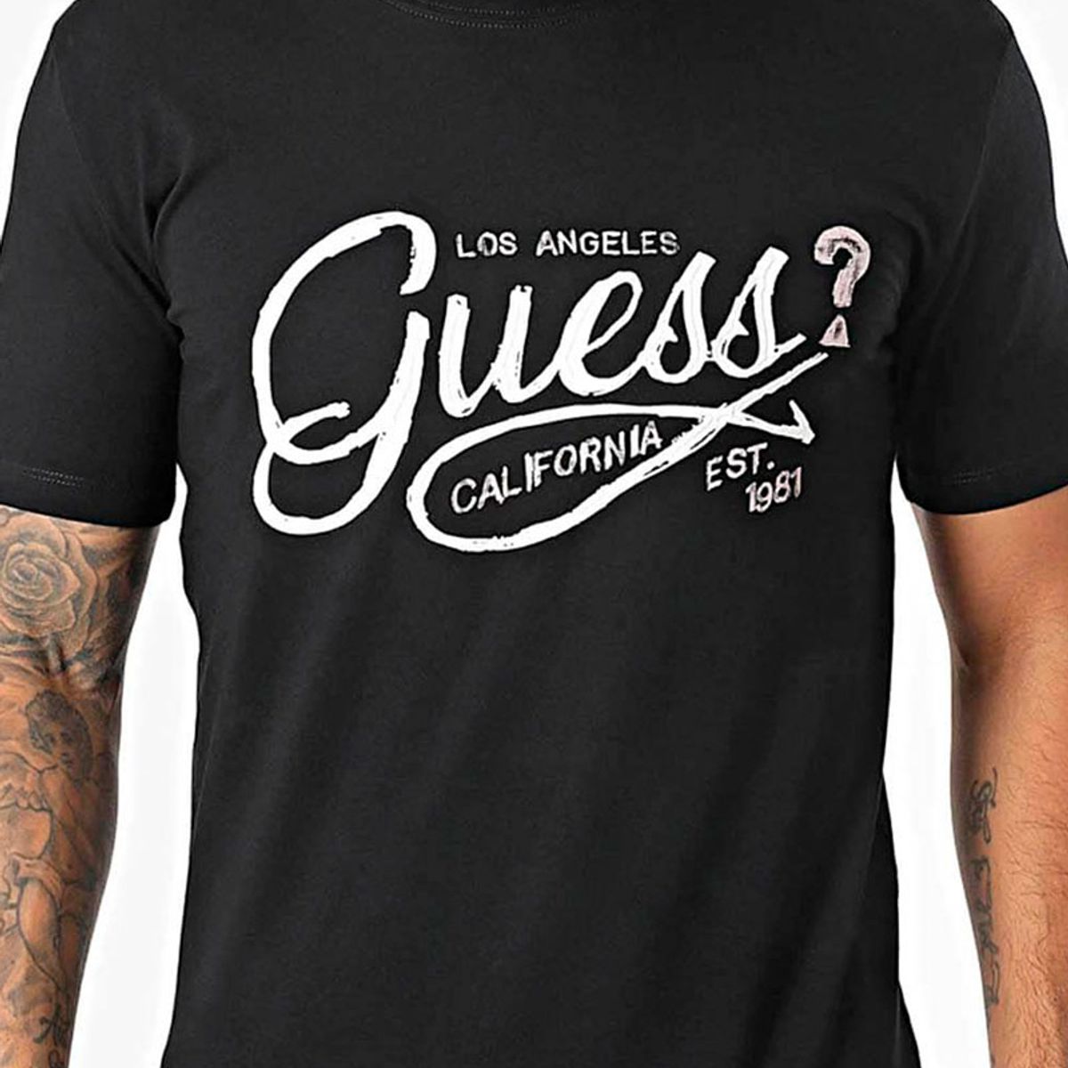 GUESS - Polera Ss Cn Logo Tee Negro Guess